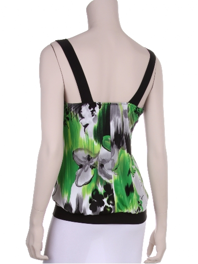 Back view of top with flowers.